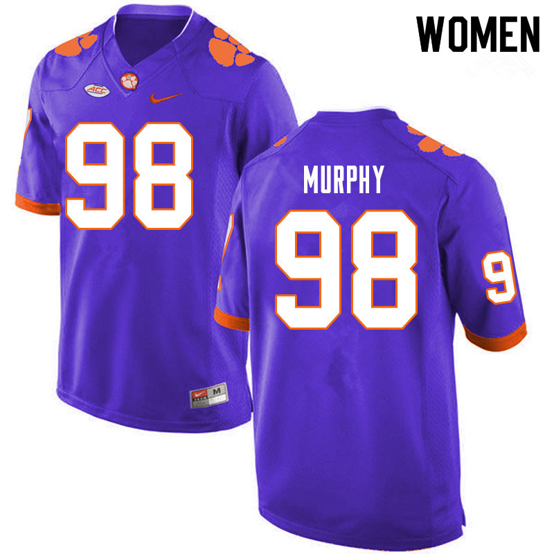 Women #98 Myles Murphy Clemson Tigers College Football Jerseys Sale-Purple - Click Image to Close